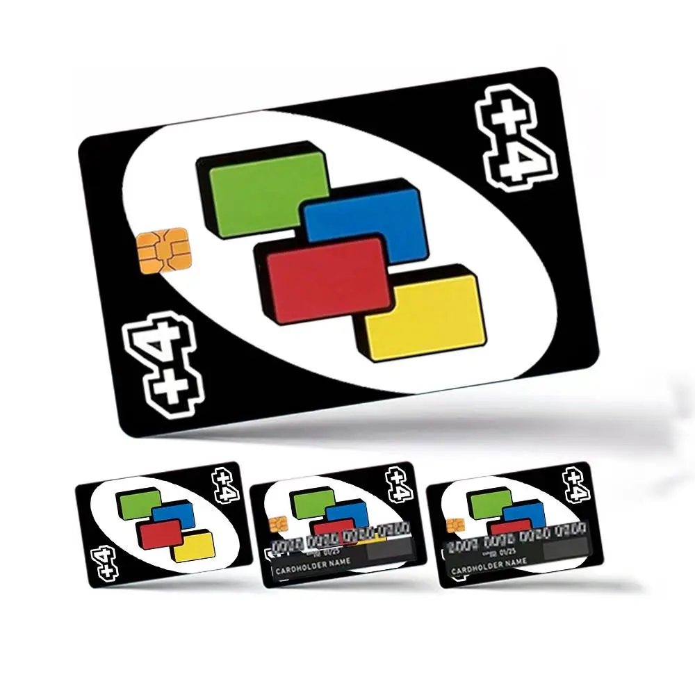 Credit Card Skin Sticker, 4 Counts/set Ultra-thin Waterproof Scratch Resistant Card Skin Sticker, Card Sticker for Transportation Card Key Card, Stick