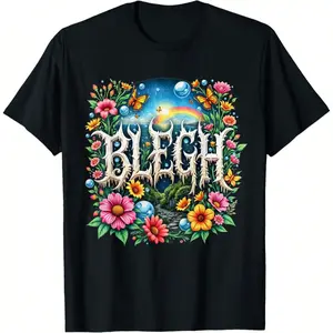 Cute Deathcore Design Metalcore Blegh Men's Summer Casual T-Shirt, Comfortable - Breathable, Soft, Slightly Stretching, Street Hip Hop Style T-Shirt