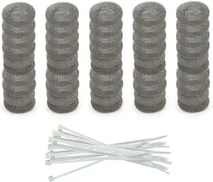 Washing Machine Lint   Stainless Steel Hose Filter, Mesh ain Catcher, Washer Sock Lint Remover, Rust-Free Snare Launy Filter with Nylon  Ties, 29cmx6.5cm  50-Pack