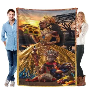 Elegua Blanket Eleguá Throne Cloth Blanket| Opener of the Roads Orisha| Spiritual Living Room Decor & Lucky Gift Blanket Living Room Decoration  Gift Blanket for a Friend