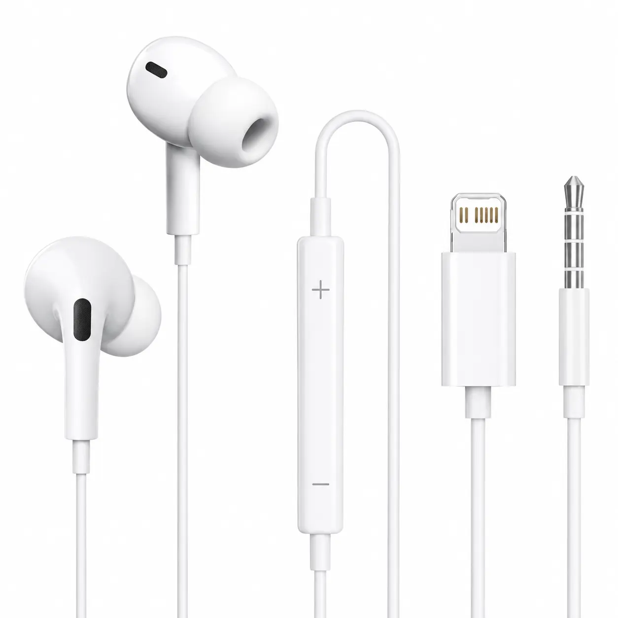 Classic Wired Earbuds for iPhone Lightning Connector / 3.5mm Audio Jack