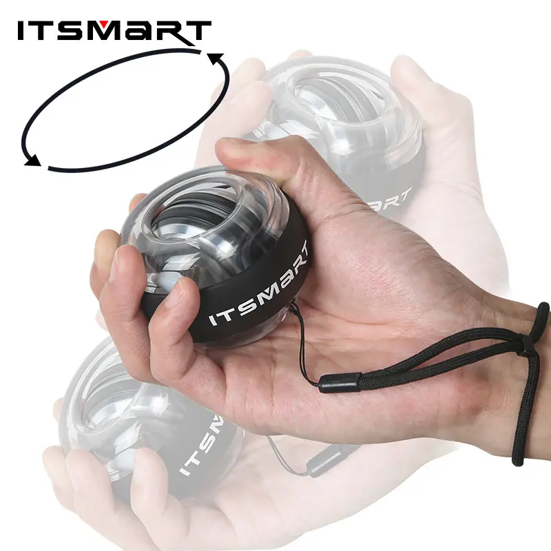 Gyroscopic Spinner Ball Hand Strength Trainer, Forearm and Wrist Workout Equipment with LED Lights and Digital Speed Counter