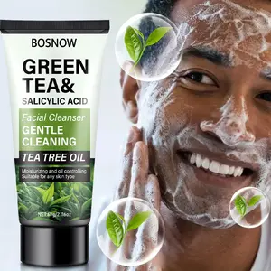 Green Tea & Salicylic Acid Facial Cleanser, 60g, Contains Tea Tree Oil, Gentle Cleaning, Moisturizing and Oil Controlling, Suitable for Any Skin Type, Preferred for Facial Cleansing