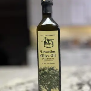 Levantine Traditional Extra Virgin Cold-Pressed Stone-Pressed Olive Oil - 16.9 fl oz High Quality Glass Bottle, Antioxidant Rich, Unfiltered, Natural, Vegan, Rich Flavor, Healthier Cooking Staple, Certified Organic