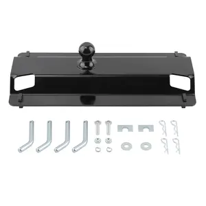 Towing Gooseneck Trailer Hitch Ball Plate for Standard 5th Wheel Rails Black