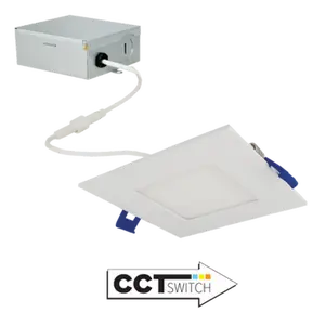 Elco Lighting 4" Square LED Panel Light, 12W, CCT Selectable, Triac/ELV, White, ERT441CT5W