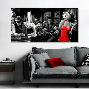 James Dean Marilyn Monroe Elvis Presley Legendary Character Vintage Wall Art Canvas Painting Poster Canvas Prints Interior Home Decoration Mural(No Frame)