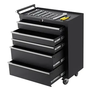 Portable 5-Drawer Rolling Tool Storage Chest – Metal Tool Cabinet with Locking Wheels – Easy Mobility for Garage, Repair Shop, Warehouse – Multifunctional Rolling Tool Organizer