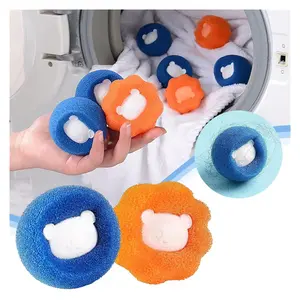 Reusable Laundry Wash Balls,PU Spong Softer Alternative Dryer Sheets Replacement,Fluffy Anti-frizz Cleaning Tool,Pack of  8