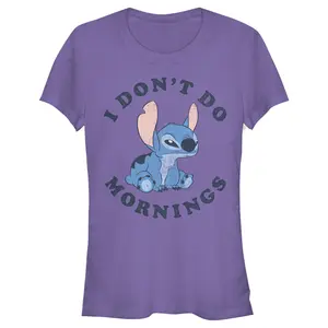 Junior's Lilo & Stitch Experiment 626 I Don't Do Mornings T-Shirt