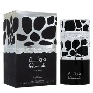 Lattafa Qimmah Eau de Parfum for Men - 100mL Bold & Sophisticated Fragrance with Citrus Spicy Accords Woody Aromatic Florals Oud Amber Musk Notes