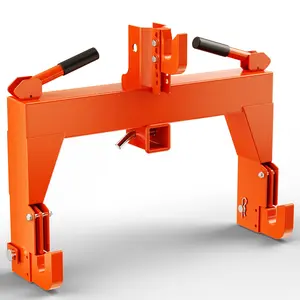 3 Point Quick Hitch with 2" Receiver Hitch, Adaptation to Category 1, 3000LBS Lift Capacity, 5 Level Adjustable Bolt &Reinforcing Rib Design,Orange