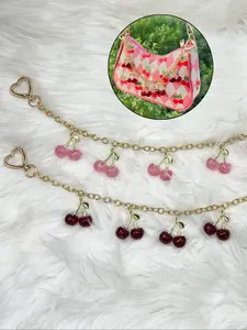 Cherry Pendant Bag Chain, Cherry Design, Fashionable Summer Beach Accessory, New Style Trend, Stylish Handbag Charm, Fashion Bag Charms