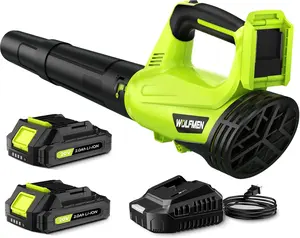WolfeMen Leaf Blower 20V Cordless Electric Blower with 2 2.0Ah Batteries & 1 Hour Fast Charger Lightweight for Patio Cleaning Lawn Care Blowing Fallen Leaves and Dust Portable