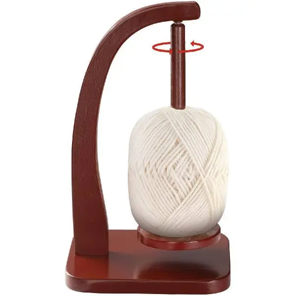 Yarn Holder Spinner for Crocheting and Knitting, Wooden Yarn Winder with Magnetic Rotation & Anti-Slip Pads, Crochet Accessories for Yarn Storage, Yarn Holder Gift for Knitting Lovers