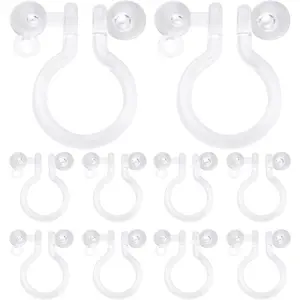 20pcs Clear Resin Invisible Clip-on Earring Converter Components Comfortable Earring Clips Replacements with 1 mm Loop Hole for Women Men Non-Pierced Ears, 10 mm x 11 mm