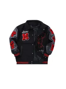 New Arrival American Vintage Embroidered Colorblock Baseball Jacket, High-End Loose-Fit Fashion Outerwear for All Seasons