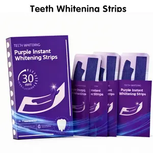Purple Peroxide-Free Teeth Whitening Strips, Oral Gentle Enamel-Safe for Sensitive Teeth, Single Item Natural Color Correction & Brightening, Daily & Travel Dental Care