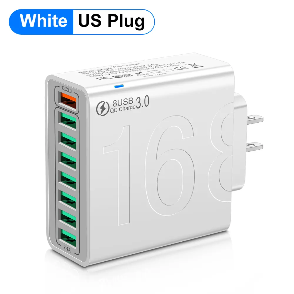 8-Port Fast Charging USB Hub Portable Smart Charger for iPhone 14/Pro/Pro Max/13/12, iPad Pro/Air/Mini, Galaxy S23/S22/S21 and More,back to school,back to school haul