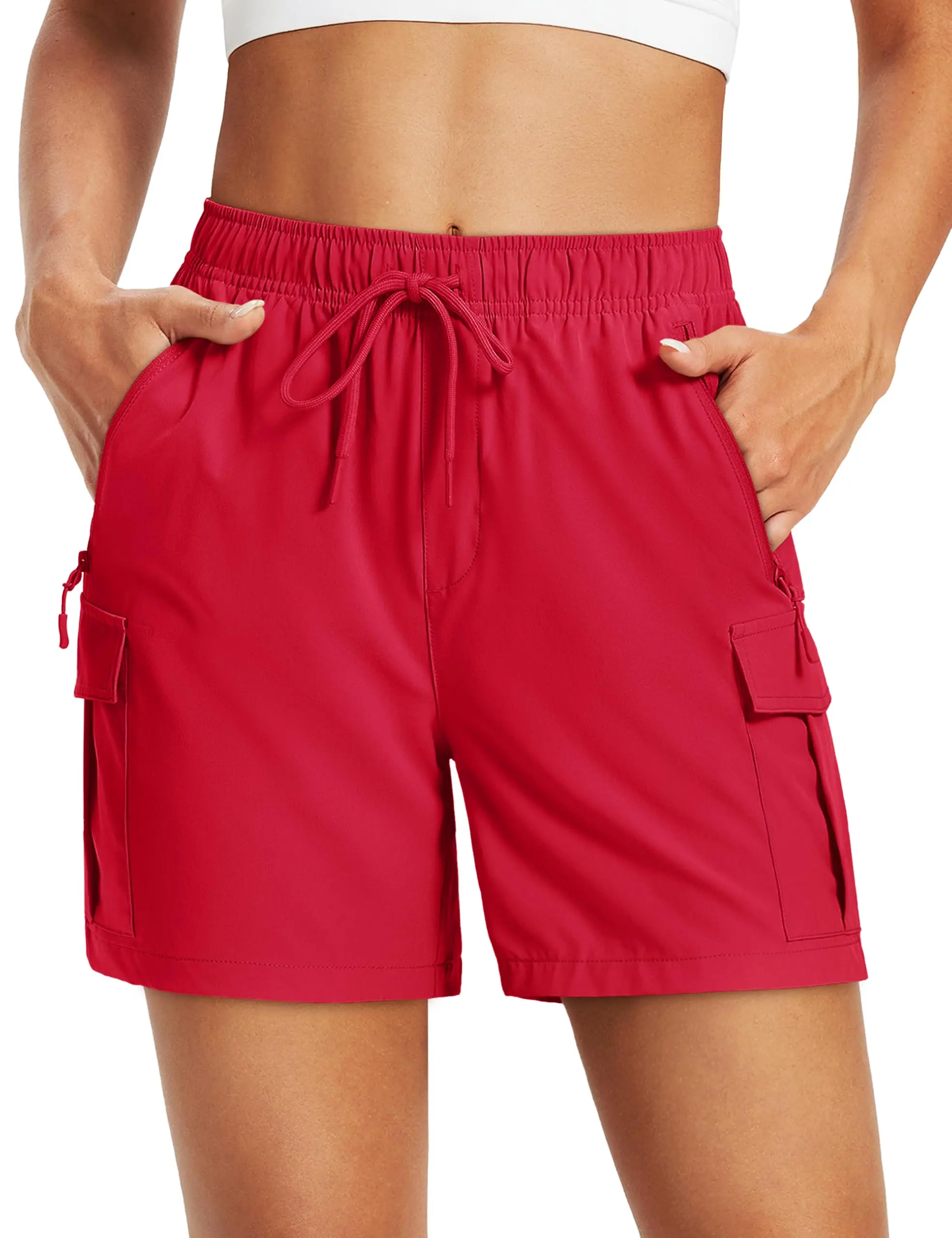 Cotrasen Women's 5" Hiking Cargo Shorts UPF 50+ Quick Dry Lightweight Golf Athletic Casual Summer Shorts with Pockets
