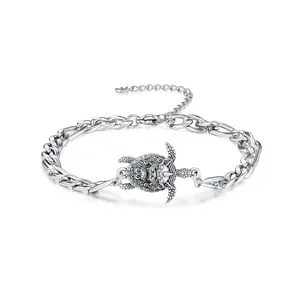 MEIDERBO Dream Chaser Pixiu Turtle Bracelet 925 Sterling Silver Wealth Protector Pendant Bella Chain Adjustable Double Chain Lucky Jewelry