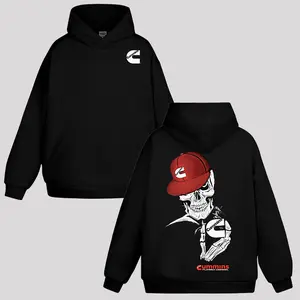 Skull Holding Cummins Logo Hoodie & Sweatshirt, Cummins Diesel Outfit for Fans, Car Parts Enthusiasts Shirt, Full Size, Full Color