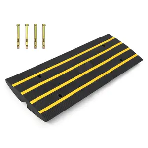 Rubber truck curb ramp, 15 ton truck ramp, 2.5-inch high curb bridge ramp, 4-foot motorcycle ramp for loading dock garage sidewalk wheel ramp
