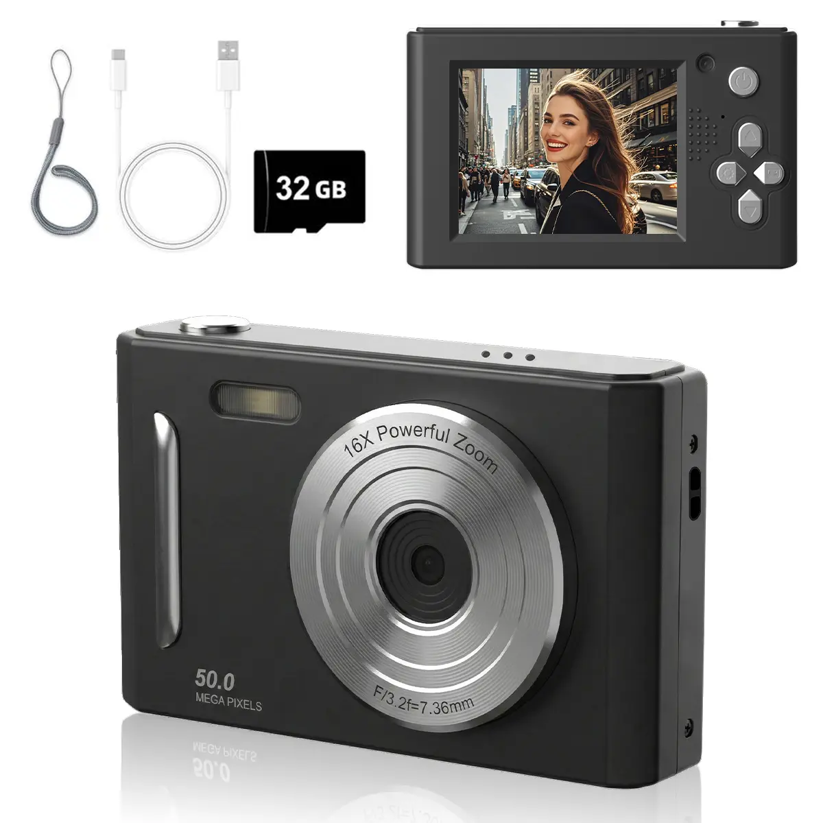 Sohochic Entry-Level Electronic Digital Pocket Camera with 2.4" Screen, Filter Modes, 32G SD Card Included, Ideal Tech Gift for Students (TikTokShopBackToSchool)