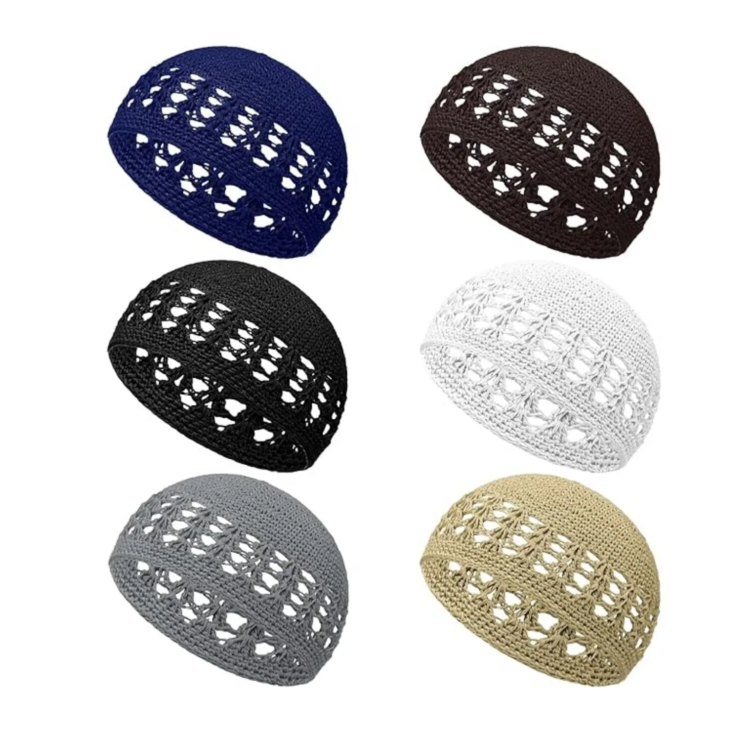 6Pcs Knit Kufi Hats Crochet Beanie Skull Caps Solid Colors Knit Cap Stretchy Knitted Crochet Hat for Men Women Teens - Home Improvement., Casual, Sports