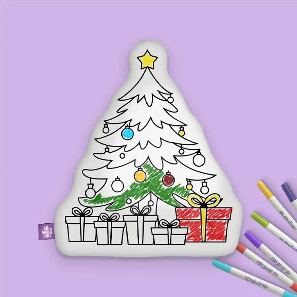 Christmas Color Your Own Christmas Tree Pillow