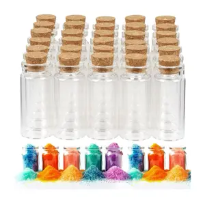 30 PCS Mini Glass Bottles, 10ml Small Glass Bottles, Vials Cork Stoppers, Spell Jars DIY Message Decoration Mini Vials for Party, Art Crafts, DIY Projects, Wedding Favors