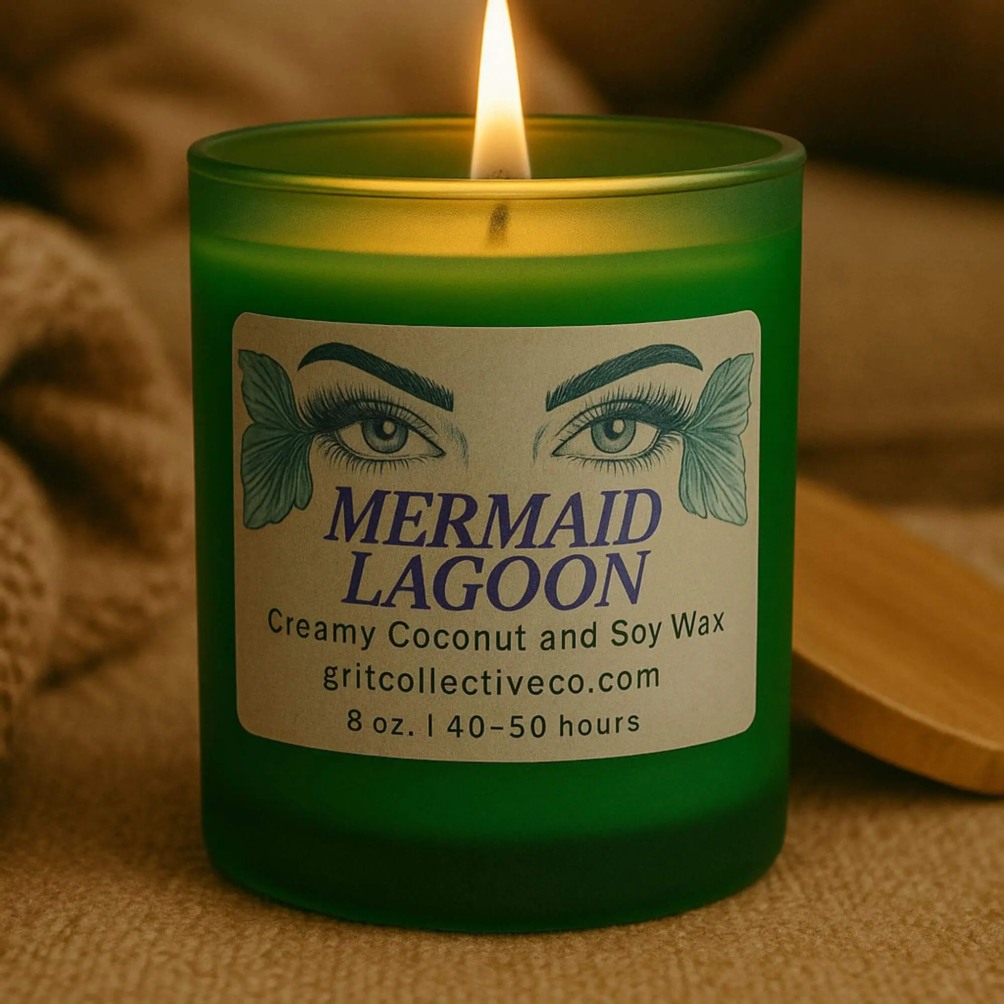 Green Glass 8oz Coconut Soy Candles | Multiple Scents