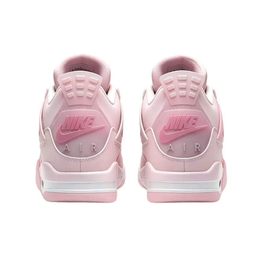 Brand-New Vintage Unisex Mid-Top Collectible Sneakers, Soft Gradient Blush Pink Leather Upper, Milky-White Breathable Grid Mesh, Hollow Pink Lace Fasteners, Printed Side Letter Detail, Translucent Cushioned Outsole, Original Matched Shoe Box Included