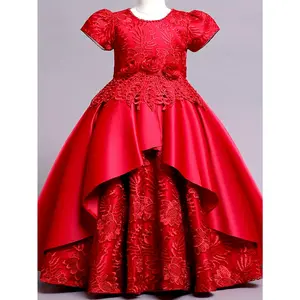 Enchanted Girls' Lavender Tulle Party dress - Flared skirt, for Birthday, Wedding, Prom - Elegant Formal gown for Girls, Birthday Celebration, Ruffled Sleeves, Delicate Embellishments, Stylish Outfit, Special Occasion