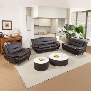 Leather Couch Set for Living Room，Faux Leather Sofa Set 3 Piece with 3 Seater Sofa，2 Seater Loveseat，Armchair for Living Room/House/Bedroom/Office/Apartment