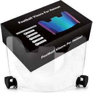 Clear football helmet visor shield antiscratch shatterproof lens for youthadult football lacrosse helmets universal fit protective face shield with quickrelease clips