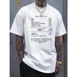 JESUS PAID IT ALL Graphic Print Tee - Soft, Breathable, Casual Short Sleeve T-Shirt for Men - Perfect for Summer, Outdoor Activities, and Faith-Based Events