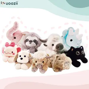 uoozii 20-24" | 4-5 Pounds Highland Cow Capybara Cat Dog Dinosaur Sloth Elephant Axolotl Bear Weighted Stuffed Animals with Unscented Microwavable Heating Pad, Coolable Heatable Weighted Plush Warm Gift for Stress & Period Pain Relief