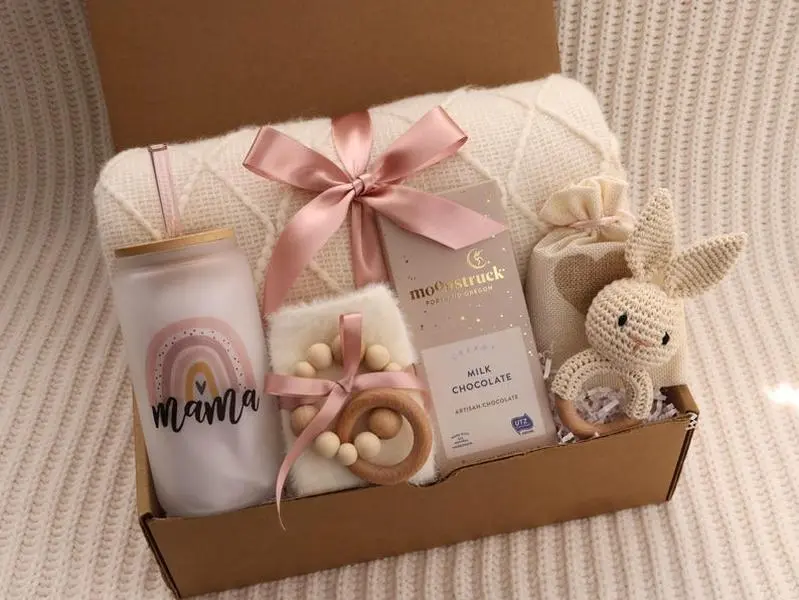 New Mom Gift Box for Baby Shower Gift, Mom To Be Gift, Postpartum Gift, Pregnancy Gift, Mommy Gift Basket, Pregnancy Gift Set, Baby Gift Set
