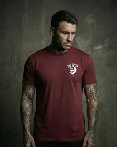 Maroon Die Tryin Tee - Premium CVC Blend 60% Cotton 40% Poly - Perfect for Gym Sessions - Summer Season