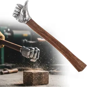 Fist Shaped Hammer, Stainless Steel Head with Wooden Handle, Creative Decorative Hammer Tool, Unique Gift for Men