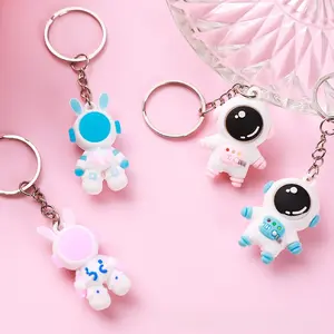 Astronaut Keyring for Bag Silicone Space Man Keychain Cute Cartoon Pendant for Phone Backpack Decoration Gift