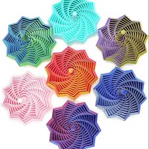 3D Printed Expanded Sensory Fidget Star, New Stress Relief Sensory Whirling Spiral with Handle, Very Satisfying Sight and Sound with Hypnotizing Visual Fidget Toy