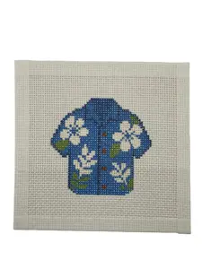 Blue Hawaiian Shirt Needlepoint Canvas