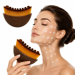 Lymphatic Contour Face Brush for Jawline & Chin Sculpting Ergonomic Design Dry Brushing Massager for Precise Fit and Fatigue Relief