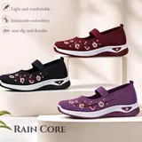 Rain Core | Women's All-Season Casual Embroidered Sneakers, Suitable for Outdoor Running and Daily Commuting, with Knitted Soles