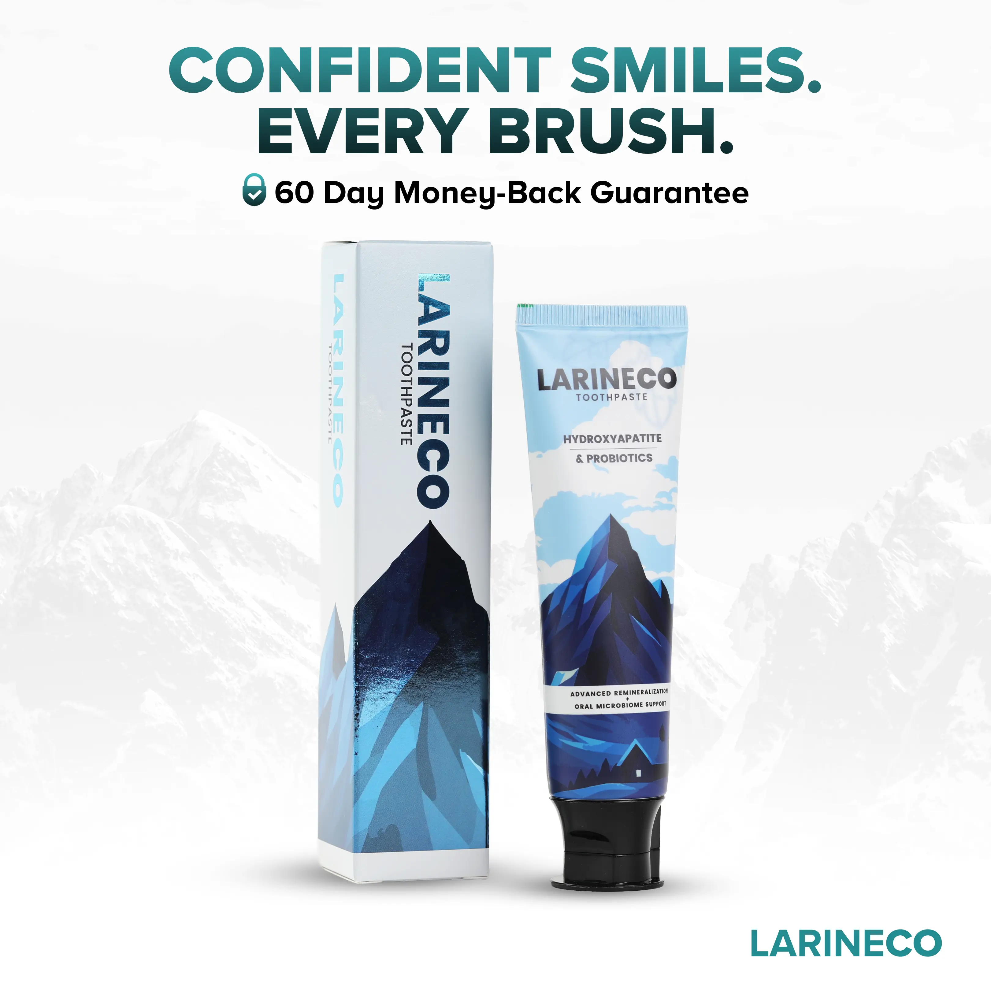 Larineco - Remineralizing Toothpaste, Hydroxi Fluoride Free Nano Hydroxyapatite Toothpaste for Remineralizing Enamel & Sensitive Relief, Whitening, SLS-Free, Natural Peppermint