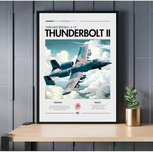 A-10 Military Aircraft Poster, Aviation Art, Subsonic Attack Aircraft, Military Plane Poster, Fighter Jet Wall Art Artistic Decor