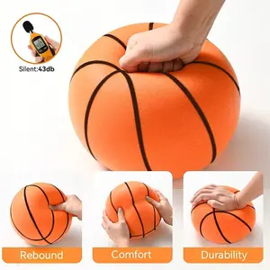 PU Silent Basketball for All Ages - High Quality, Durable & Quiet (7/8/9.5 Inch Options)