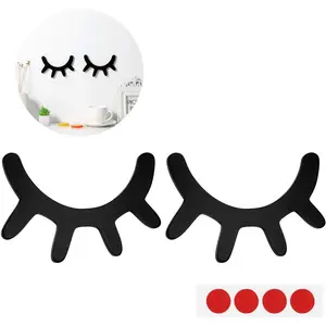 Sleepy Eyes Wall Decor, Eyelash Wall Decoration Wooden Eyelash Wall Stickers Wooden Decal Props for Christmas Decor Nursery Baby Room Kids' Bedroom Wall Art Decorative Ornaments